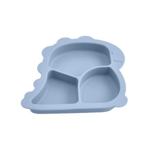 Set hranire bebelusi 4 piese pentru diversificare, awwaline, gri, silicon, BPA free, farfurie cu ventuza, pahar, lingurita si baveta - Img 7