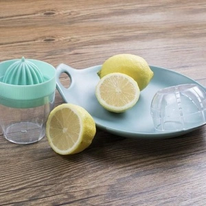 Storcator citrice manual cu recipient, awwaline, verde, plastic, filtru pentru pulpa, usor de curatat, portabil, 150 ml - Img 4