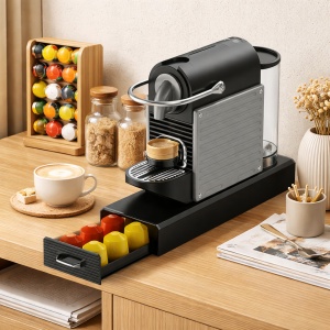 Suport 16 capsule cafea, awwalina, negru, 31 x 12 x 6 cm, compatibil Nespresso, Lavazza, Tchibo Cafissimo - Img 4