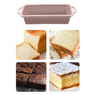 Tava copt silicon, awwaline®, roz, 27 x 14 x 6.5 cm, pentru chec, paine, cozonac, manere intarite