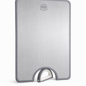 Tocator 2 fete din otel inoxidabil/fibra de paie grau+PP, inox alimentar 304, fara miros, usor de curatat, 41.2 x 28.7 x 1.5 cm, margine antiderapanta din silicon - Img 4