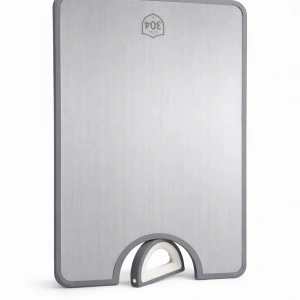 Tocator 2 fete din otel inoxidabil/fibra de paie grau+PP, inox alimentar 304, fara miros, usor de curatat, 41.2 x 28.7 x 1.5 cm, margine antiderapanta din silicon - Img 4