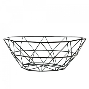 Cos de fructe, awwaline, Model cu Triunghiuri, Metal, Negru, 9x26cm - Img 3