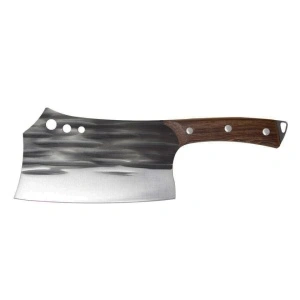 Cutit universal tip satar otel inoxidabil forjat la rece, awwaline, 29.5 x 10.5 cm, lama 17.7 cm, Maro, Antiaderent, ideal pentru Feliat, Transat, Tocat
