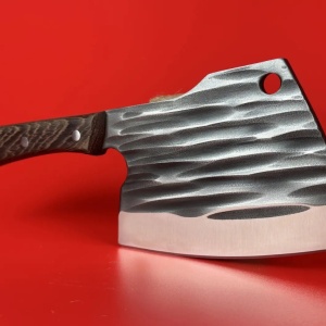 Cutit universal tip satar otel inoxidabil forjat la rece, awwaline, 30 x 11 cm, lama 16 cm, Maro, Antiaderent, ideal pentru Feliat, Transat, Tocat - Img 3