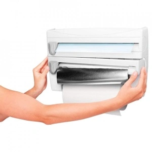 Dispenser de bucatarie 4 in 1, awwaline, pentru folie alimentara, rola de hartie, folie de aluminiu si alte accesorii - Img 2