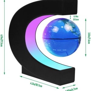 Glob pamantesc magnetic plutitor cu iluminare LED, awwaline®, albastru - Img 2