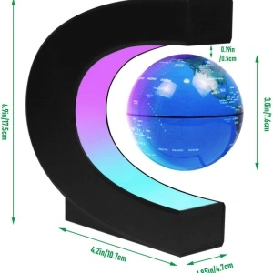 Glob pamantesc magnetic plutitor cu iluminare LED, awwaline®, albastru - Img 2