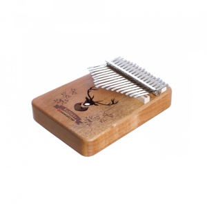 Kalimba, instrument muzical cu 17 Note, awwaline, lemn maro, model cerb - Img 2