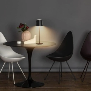 Lampa de masa wireless, awwaline, neagra, metalica, cu touch, 36 x 11.6 cm, reincarcabila USB-C, 3 moduri de ilumiare, 2W - Img 5