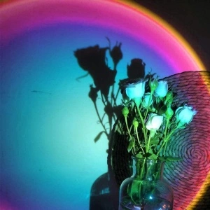 Lampa de veghe cu proiectie Rainbow awwaline®, reglabila pe inaltime, rotatie 360 grade, lumina ambientala pentru atmosfera romantica - Img 6