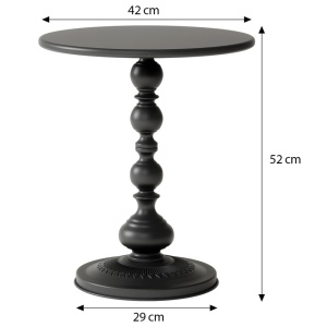 Masuta cafea rotunda, awwaline, fier, negru, model vintage, 52 x 42 x 29 cm - Img 7