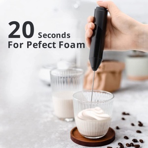 Mixer spuma de lapte, awwaline, negru, cu stand vertical, ideal pentru cappuccino, caffe latte, ciocolata calda - Img 6