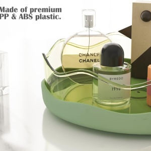 Organizator rotativ tip tava pentru frigider sau dulap, awwaline, verde, 27 cm, rotatie 360 grade - Img 4