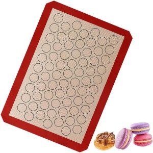 Plansa din silicon pentru macarons, awwaline, negru/rosu, 42 x 29,5 cm - Img 5