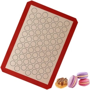 Plansa din silicon pentru macarons, awwaline, negru/rosu, 42 x 29,5 cm - Img 5
