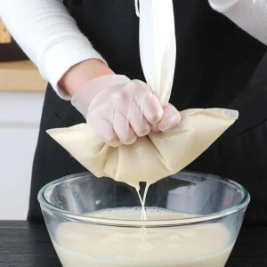 Punga de strecurare lapte vegan din migdale si nuci, awwaline, Nylon, Reutilizabila, 20x30 cm