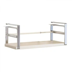 Raft extensibil suspendat pentru bucatarie, awwaline, alb, metal, 45-63 x 22 x 16.5 cm