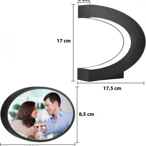 Rama foto cu levitatie magnetica, awwaline, negru, lumina LED in forma de C, ideala pentru cadou - Img 7