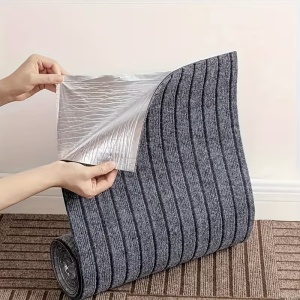 Rola mocheta autoadeziva, awwaline, gri, absorbanta si confortabila, 40 x 300 cm, absoarbe socurile si zgomotul - Img 4