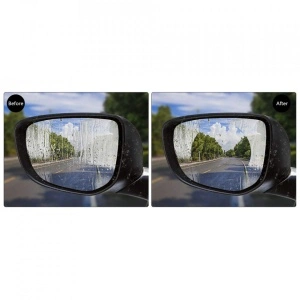 Set 2 folii protectie universale, anti apa si aburire, transparente pentru oglinzi auto - Img 2