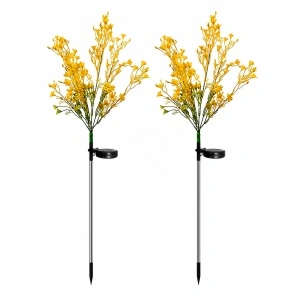 Set 2 lampi solare de gradina, awwaline, Galben/Verde, model Rapita, Senzor de lumina, IP65 impermeabil