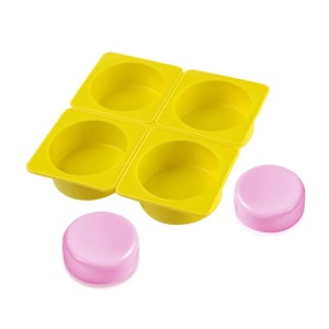 Set 4 forme silicon, awwaline, rotunde, galben, ideale pentru briose, prajituri, oua, proiecte DIY, ceara, lumanari, sapun, rezistente la temperaturi -40 pana la 250 grade - Img 4