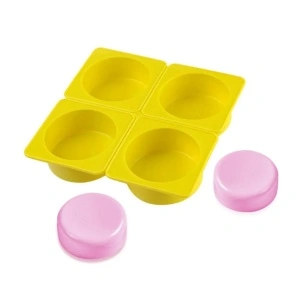 Set 4 forme silicon, awwaline, rotunde, galben, ideale pentru briose, prajituri, oua, proiecte DIY, ceara, lumanari, sapun, rezistente la temperaturi -40 pana la 250 grade - Img 4