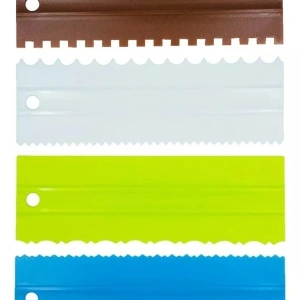 Set 4 raclete modelatoare tort, awwaline, multicolor, ideale pentru nivelare torturi si prajituri, 8 modele variate - Img 5