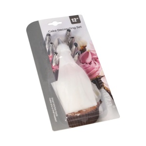 Set pentru ornat prajituri, awwaline, alb, reutilizabil, 8 duiuri din inox pentru decorare