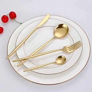 Set tacamuri 24 piese stil portughez, awwaline, auriu, otel inoxidabil - Img 2