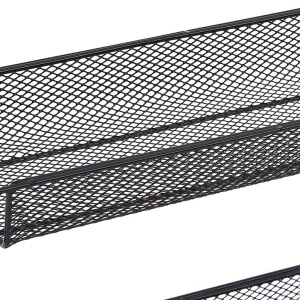 Suport organizator multifunctional cu 2 etaje, awwaline, negru, metalic, ideal pentru condimente, cosmetice - Img 8