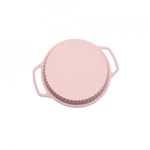 Tava copt rotunda, awwaline®, roz, silicon, manere intarite - Img 2