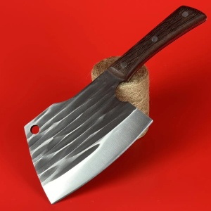 Cutit universal tip satar otel inoxidabil forjat la rece, awwaline, 30 x 11 cm, lama 16 cm, Maro, Antiaderent, ideal pentru Feliat, Transat, Tocat - Img 4