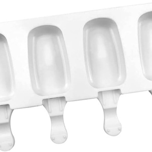 Forma inghetata cu 4 compartimente, awwaline, forme ovale, alba, silicon alimentar, 50 de bete