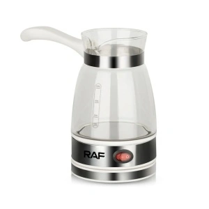 Ibric electric pentru cafea, RAF, alb/negru, putere 650W, capacitate 500ml, recipient sticla borosilicata, BPA Free, indicator luminos, ideala pentru cafea turceasca si greceasca - Img 2