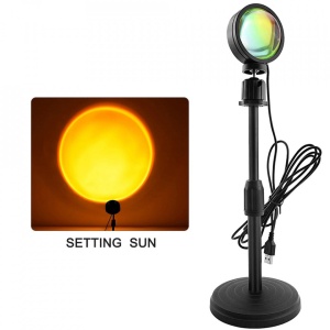 Lampa de veghe cu proiectie Setting Sun, awwaline®, reglabila pe inaltime, rotatie 360 grade, lumina ambientala pentru atmosfera romantica - Img 1