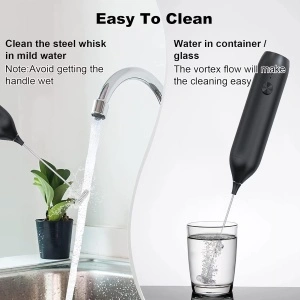 Mixer spuma de lapte, awwaline, negru, incarcare USB, ideal pentru cappuccino, caffe latte, ciocolata calda, cafea cu lapte - Img 6