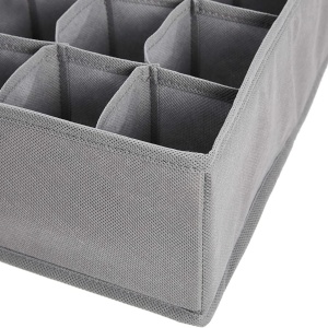 Organizator haine 20 compartimente, awwaline, gri, 32 x 32 x 10 cm, ideal pentru sosete, lenjerie intima, curele sau cravate - Img 6
