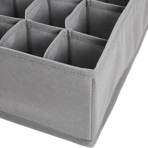 Organizator haine 20 compartimente, awwaline, gri, 32 x 32 x 10 cm, ideal pentru sosete, lenjerie intima, curele sau cravate - Img 6