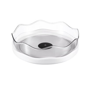 Organizator rotativ tip tava pentru frigider sau dulap, awwaline, alb, 27 cm, rotatie 360 grade - Img 1