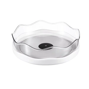 Organizator rotativ tip tava pentru frigider sau dulap, awwaline, alb, 27 cm, rotatie 360 grade
