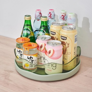 Organizator rotativ tip tava pentru frigider sau dulap, awwaline, verde, 27 cm, rotatie 360 grade - Img 5