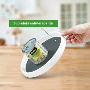 Organizator rotativ tip tava pentru frigider sau dulap, awwaline, suprafata antialunecare, rotatie 360 grade - Img 6