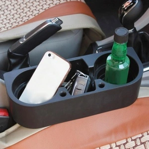 Organizator suport auto pentru pahare, telefon, accesorii, cu functii multiple, culoare negru - Img 5