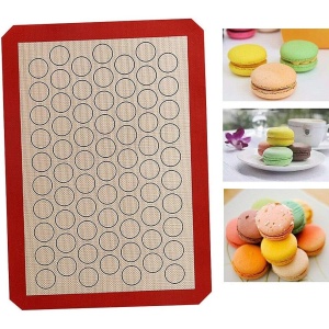 Plansa din silicon pentru macarons, awwaline, negru/rosu, 42 x 29,5 cm - Img 3