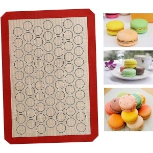 Plansa din silicon pentru macarons, awwaline, negru/rosu, 42 x 29,5 cm - Img 3
