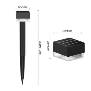 Set 12 Mini Lampi Solare de gradina, awwaline, negru, Senzor de lumina, IP65 impermeabil, lumina LED calda, model patrat - Img 5