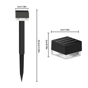 Set 12 Mini Lampi Solare de gradina, awwaline, negru, Senzor de lumina, IP65 impermeabil, lumina LED calda, model patrat - Img 5