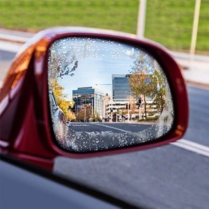 Set 2 folii protectie universale, anti apa si aburire, transparente pentru oglinzi auto - Img 3